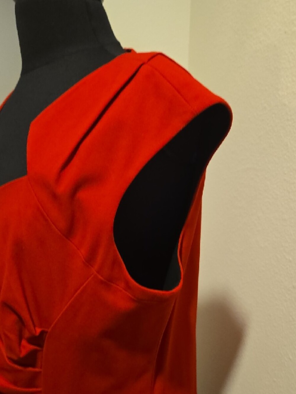 Calvin Klein Vibrant Red Draped Midi Dress - Picture 5 of 5